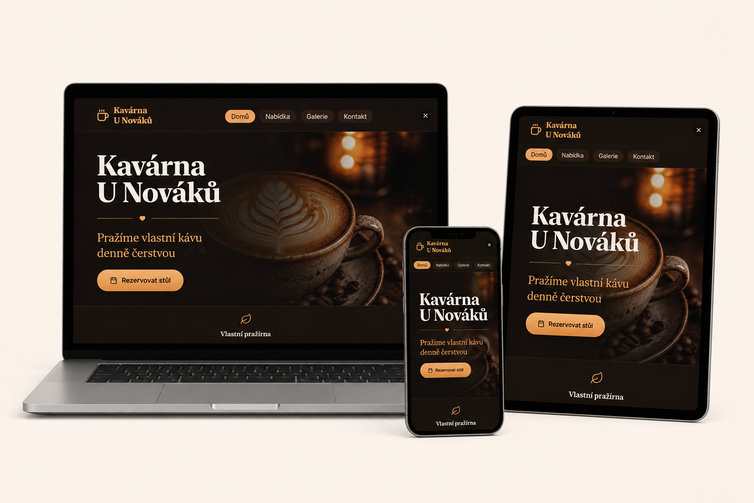 Kavárna U Nováků — Prezentační web